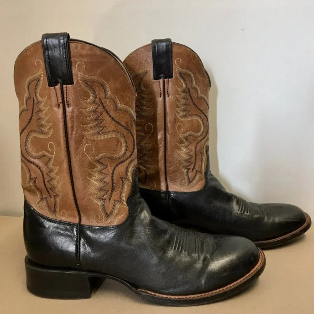 Justin 2 Tone Leather Western Cowboy Boots